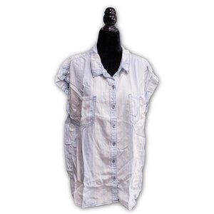 Mossimo Soft Denim-Look Sleeveless Shirt, Size 2X-Large